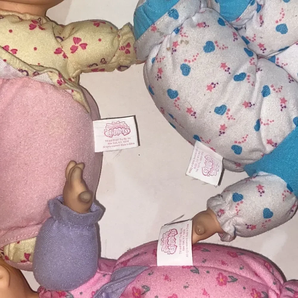 Vintage Take Care Of Me Triplets Interactive Dolls 1997 Set